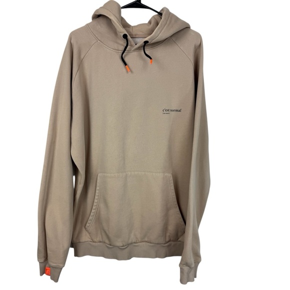 C’est Normal tan kangaroo hoodie sz XL mens - Picture 1 of 5